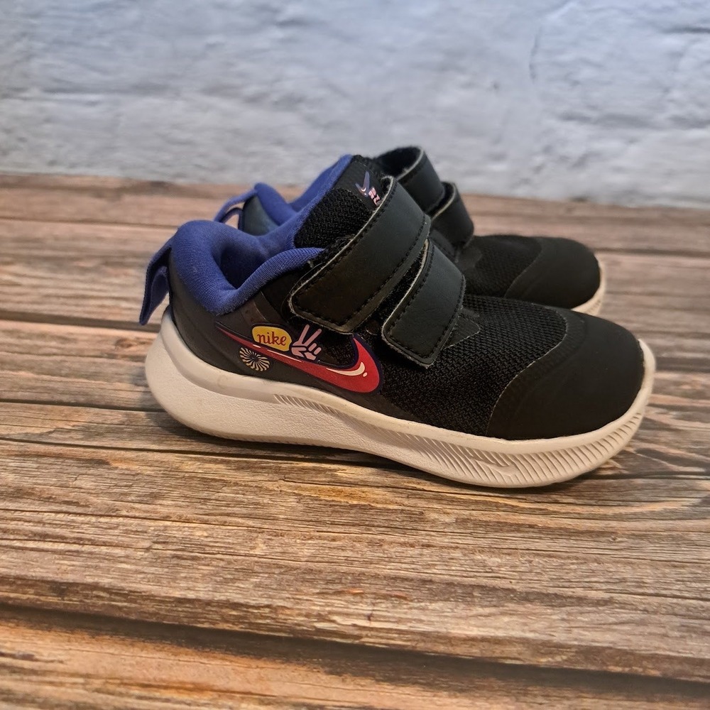 Nike Star Runner‎ 3 SE Toddler Black Blue Sneakers DJ4696-013 Size 5C